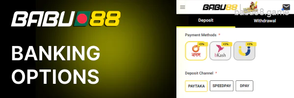 Babu88 Mobile Banking Metods