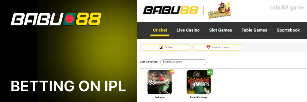 All matches of the Indian Premier League are available for betting in Babu88