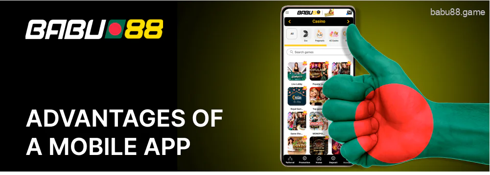 Advantages of a Babu88 mobile app