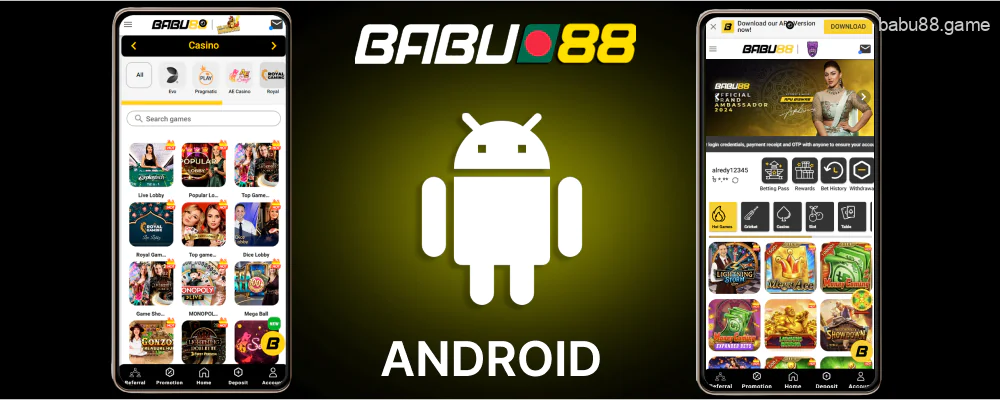 You can download the Babu88 app on your Android smartphone