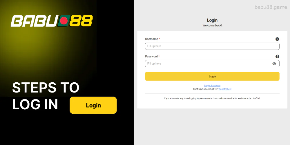 How to log in in Babu88