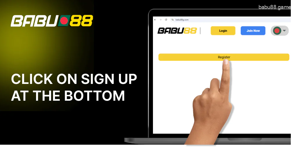 Click on Sign Up Babu88