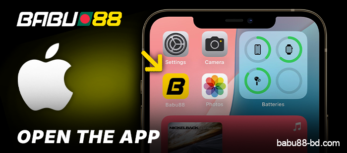 Open the Babu88 app from the iPhone home screen