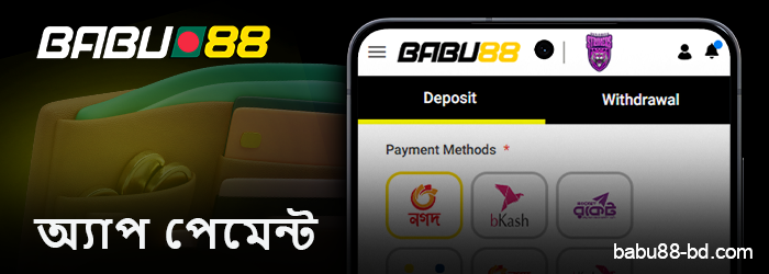Babu88 মোবাইল অ্যাপে পেমেন্ট পদ্ধতি