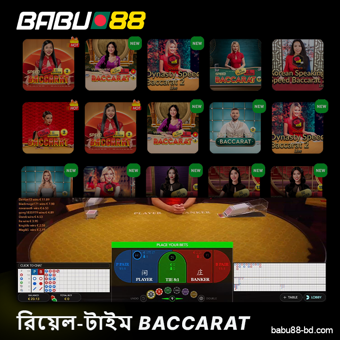 Babu88 বাংলাদেশ ওয়েবসাইটে লাইভ ব্যাকার্যাট খেলুন