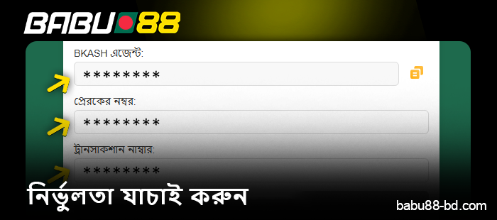 Babu88 অনলাইন ক্যাসিনোর ডিপোজিট বিবরণ সঠিক আছে কিনা যাচাই করুন।