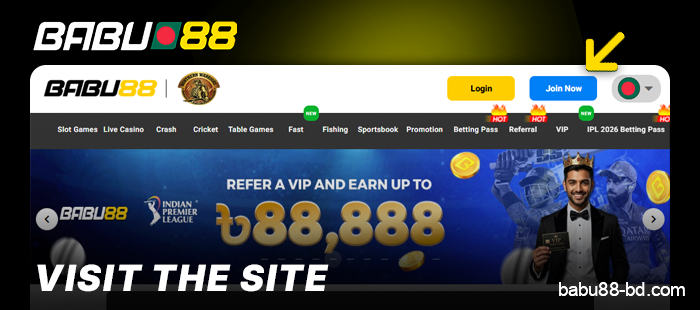 Visit the Babu88 casino website