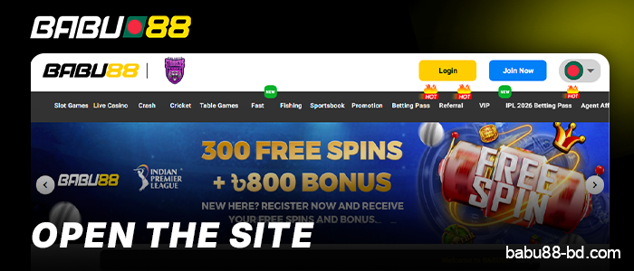 Visit the Babu88 Bangladesh casino website