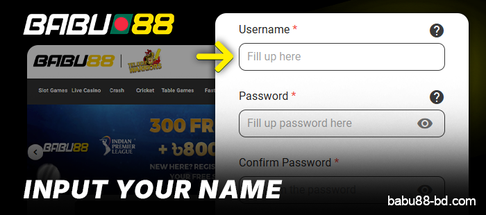 Please enter your name to register at Babu88