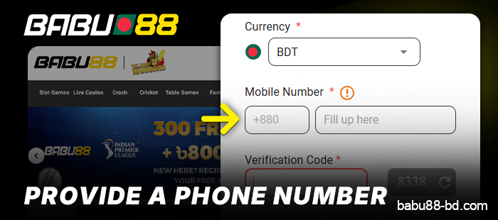 Provide phone number when registering with Babu88